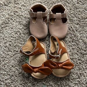 Brown and Tan Baby Sandals and Moccasins